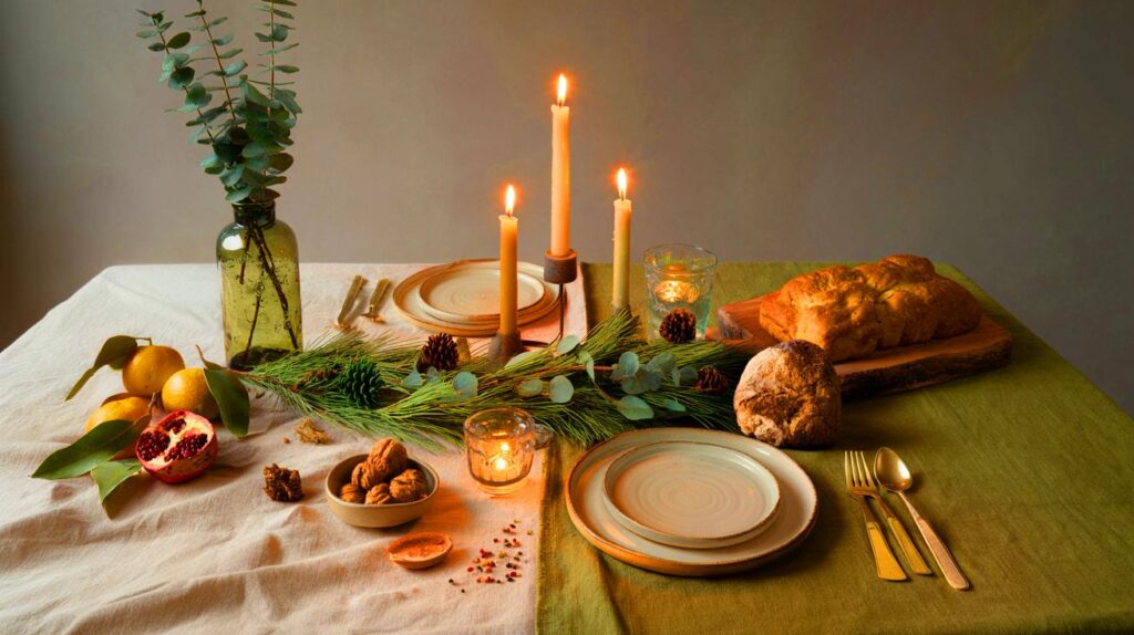 Cómo decorar tu mesa de invierno con elementos naturales y sin plástico