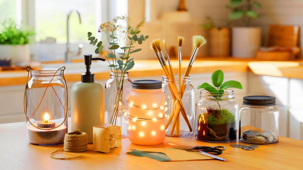 Cómo reutilizar tarros de cristal y darles una segunda vida decorativa