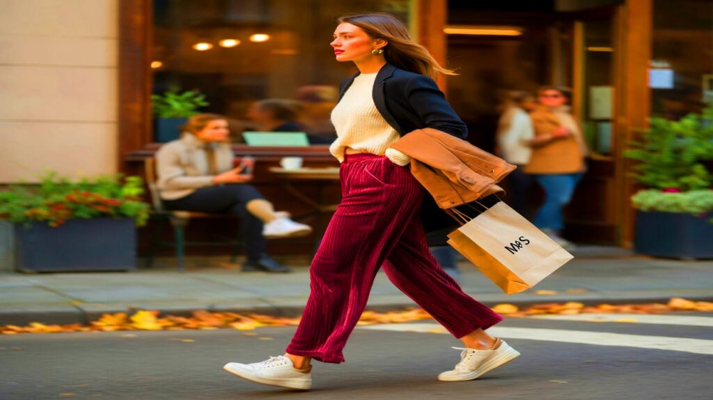 Di hola al terciopelo este otoño: los pantalones “cómodos” de M&S por 46 € que todas quieren