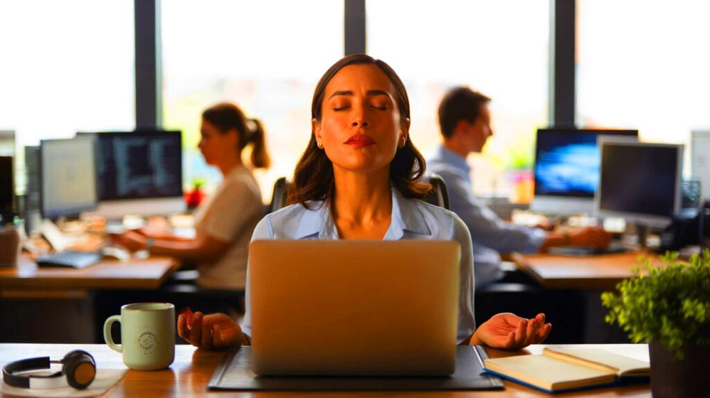 Ejercicios de respiración simples para reducir el estrés en la oficina y mantener el foco