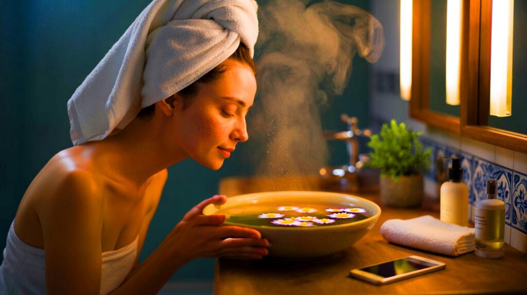 El baño de vapor con manzanilla: el secreto de belleza olvidado que vuelve con fuerza
