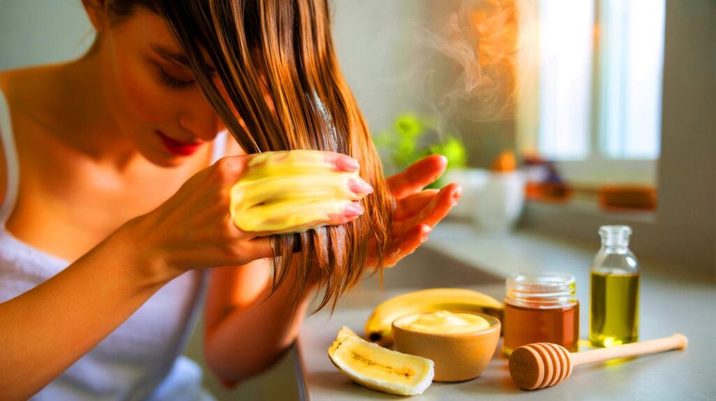 Mascarillas capilares con plátano para reparar el cabello dañado y reducir las puntas abiertas