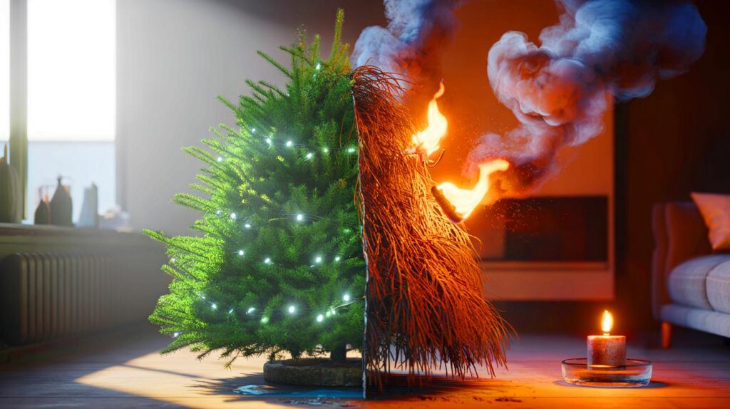 Seguridad navideña: por qué un árbol seco es más peligroso que una vela encendida