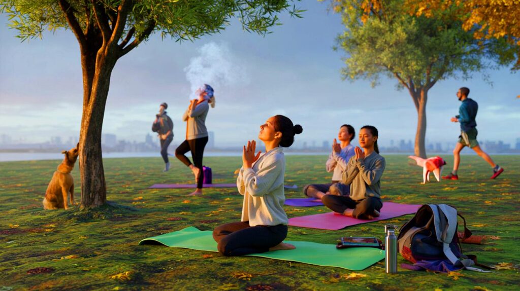 Una entrenadora explica cómo el yoga al aire libre ayuda a combatir el estrés otoñal