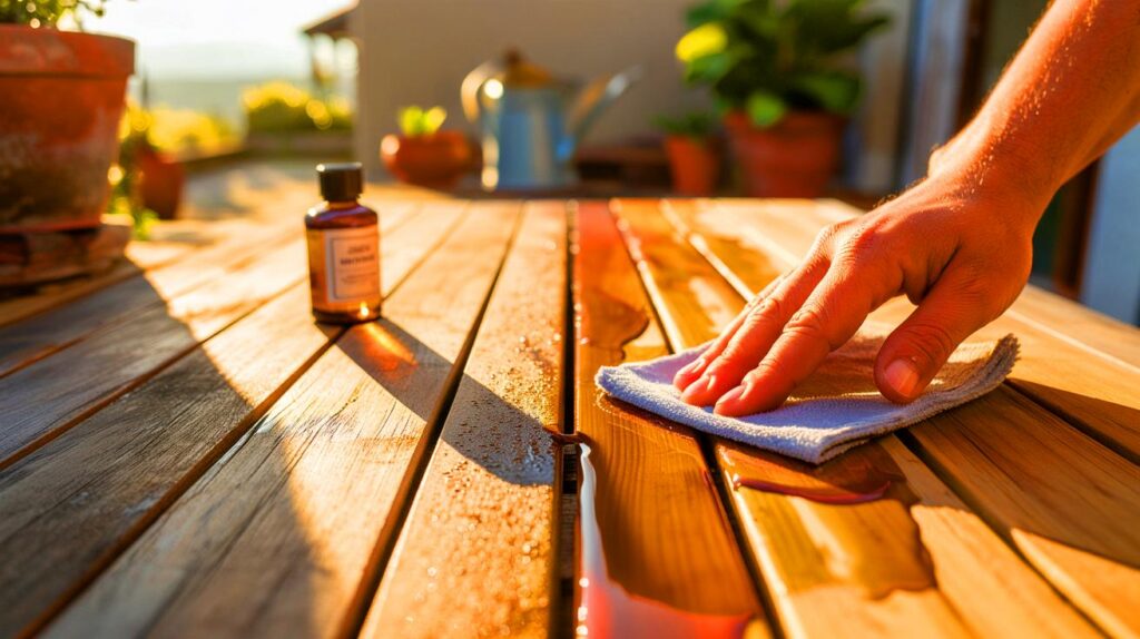 Una gota de tinte para madera que salva tus muebles de jardín: así se aplica correctamente