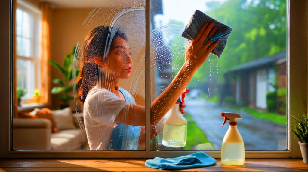 Una joven revela cómo limpió sus ventanas sin rayas usando solo vinagre