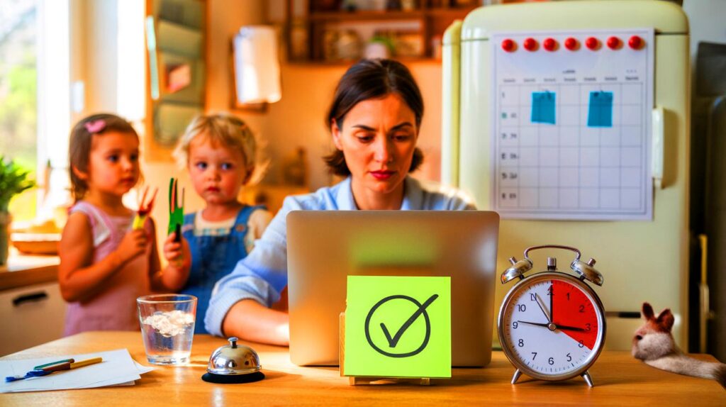 Una madre de dos revela la regla que la salvó del caos trabajando desde casa
