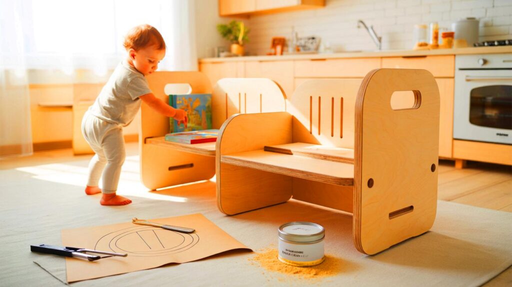 Una pareja construye un mueble infantil seguro con contrachapado: práctico y bonito