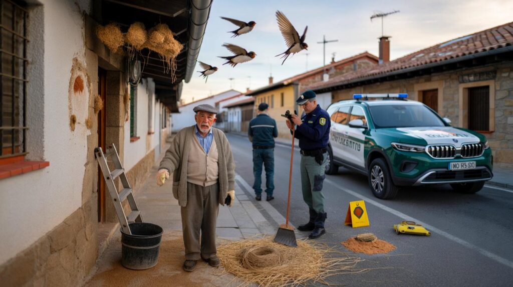¿Y si te pasa a ti por limpiar la fachada?" : anciano en Burgos retira nidos y se juega 200.000 €