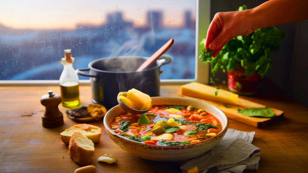 La receta de sopa minestrone italiana perfecta para el invierno