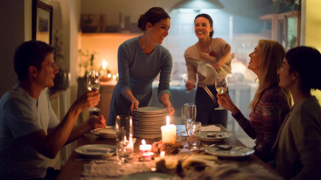 Qué indica que las personas ayuden con los comensales a recoger la mesa, según la psicología