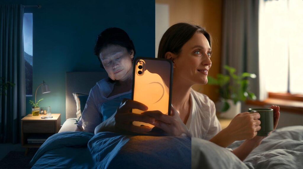 Si miras el móvil antes de dormir, esto te interesa: según 1.000 adultos, el 80% no ve daño