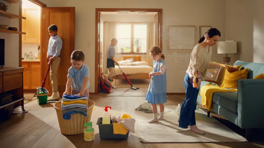 Si no lo hago, el lunes es un caos" : lo que hago con 4 hijos cada domingo y tu casa huele a limpio