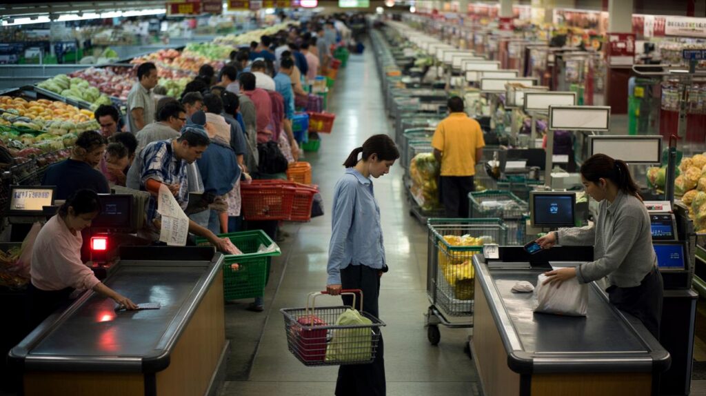 Siempre elijo la fila equivocada" : la ciencia revela qu&eacute; cola te har&aacute; salir antes del s&uacute;per