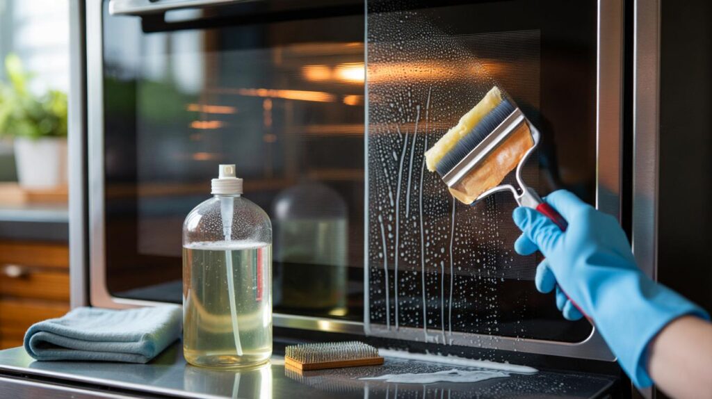 Siempre veo esa mancha en la puerta" : el truco para dejar el cristal del horno como el primer día