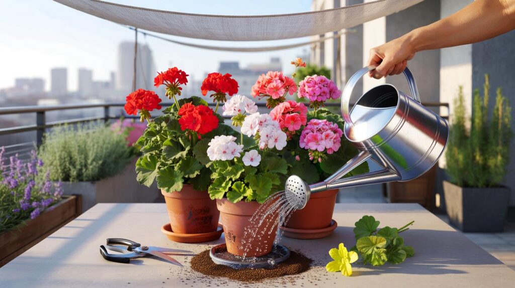 Si los dejas todo el d&iacute;a al sol, se queman" : c&oacute;mo salvar tus geranios en 2026 sin gastar de m&aacute;s