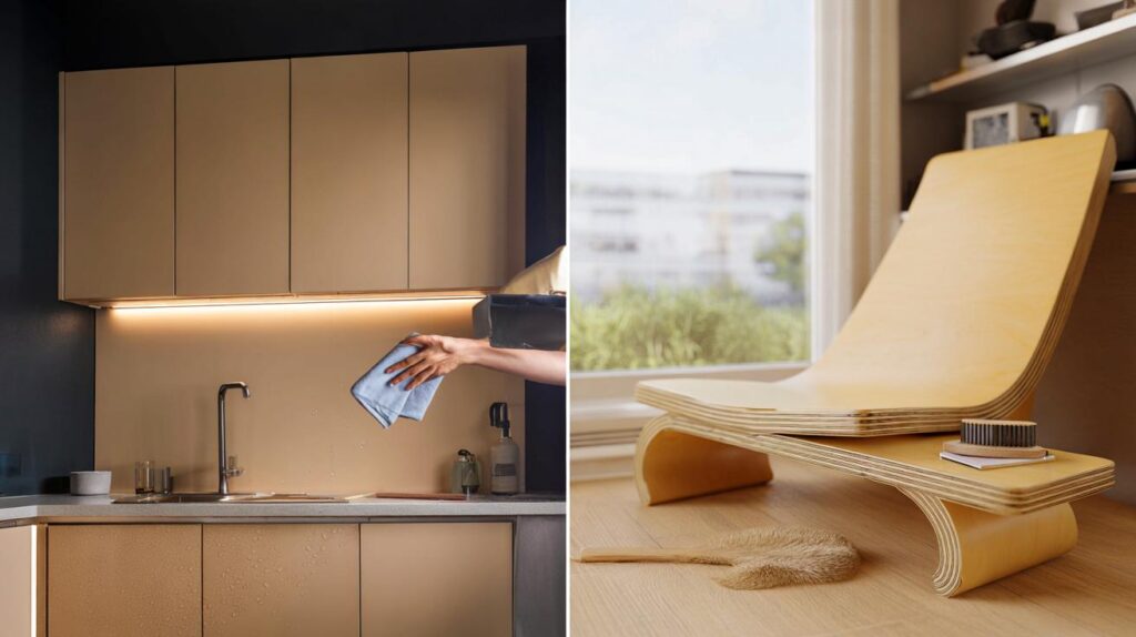 Antes parec&iacute;a lujo, ahora cabe en mi piso" : melamina vs contrachapado, &iquest;cu&aacute;l eliges en 2026?