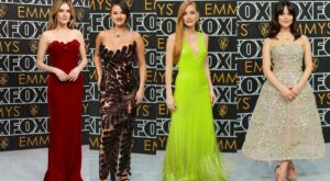 El rojo, el neón y el glamour retro brillan en la alfombra roja de los Emmy