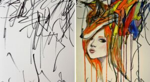Una mamá convierte los garabatos de su hija en auténticas obras de arte