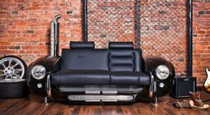 30 curiosos muebles fabricados con coches reciclados