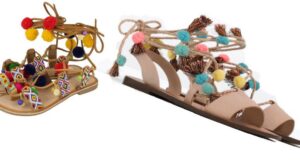 Sandalias con pompones: moda bohemia en tus pies